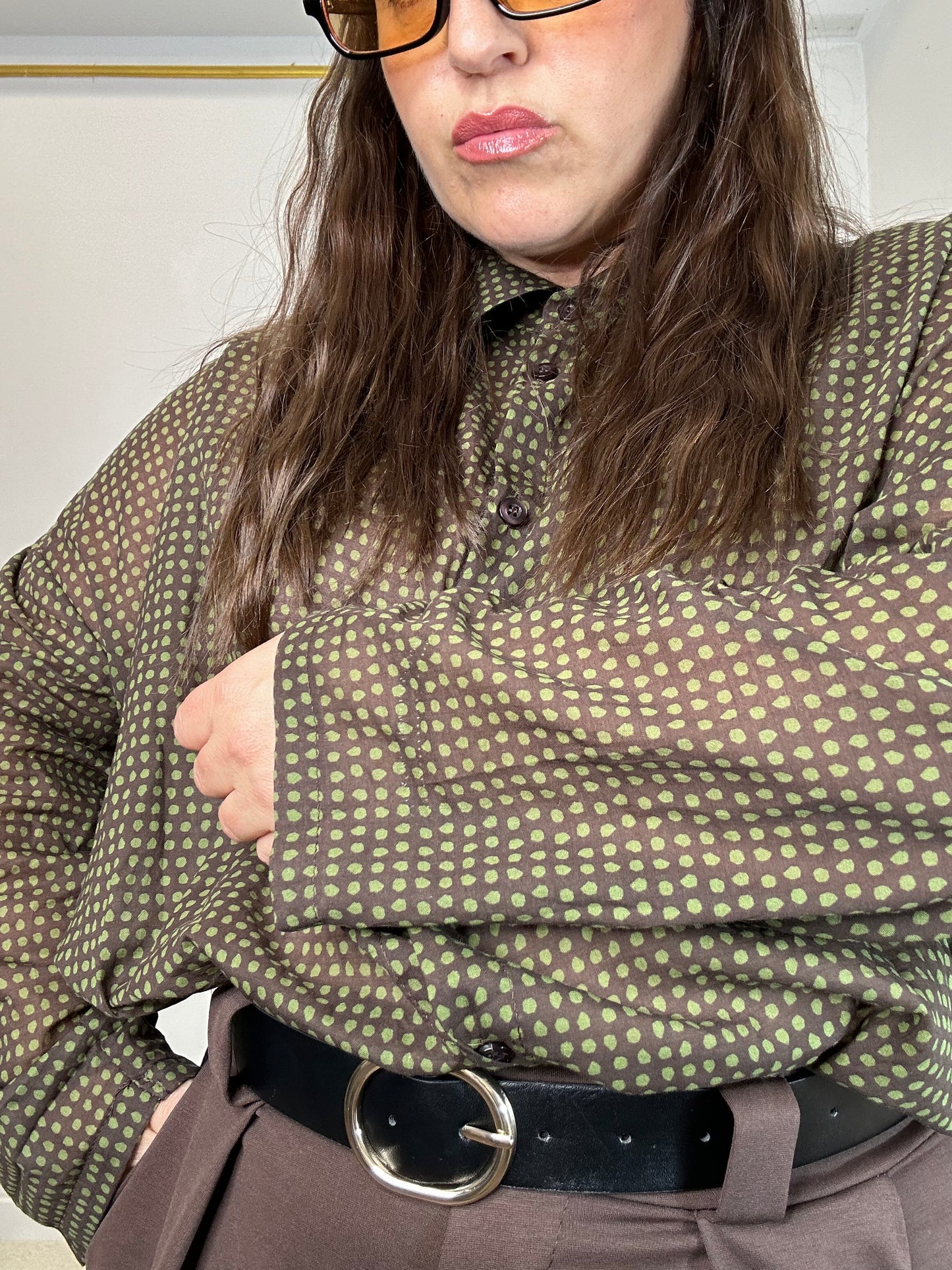 CAMICIA POIS VERDE OLIVA