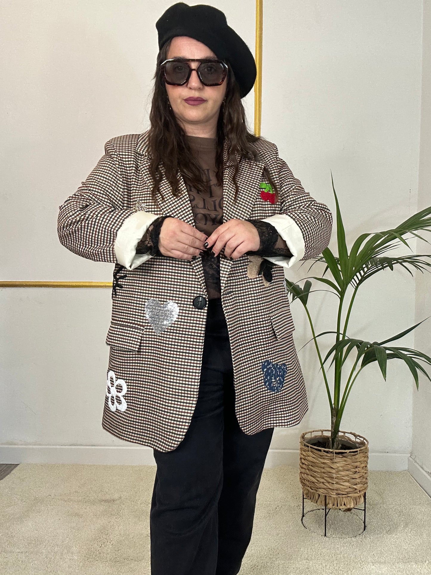GIACCA QUADRETTO CON PATCH