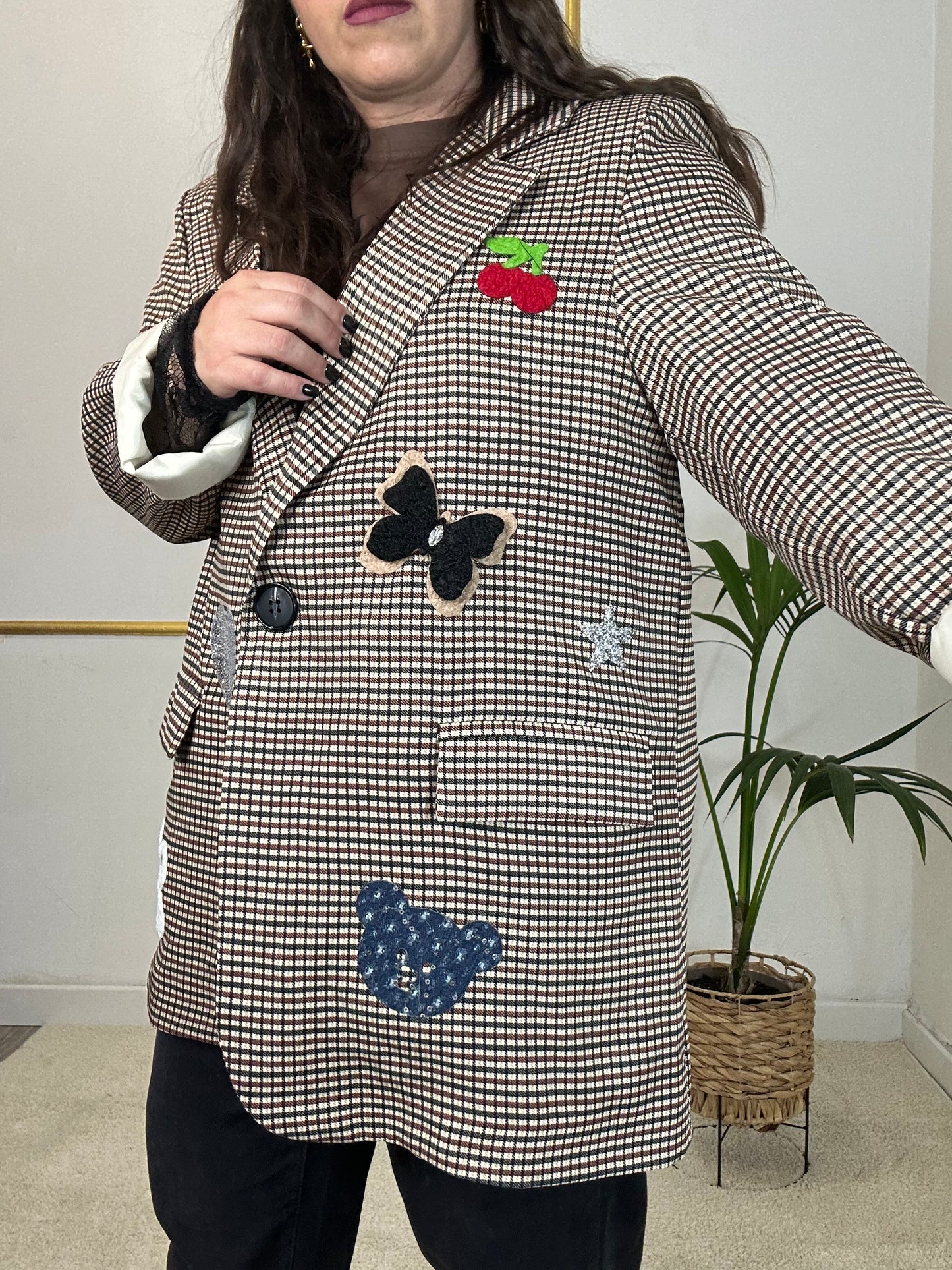 GIACCA QUADRETTO CON PATCH