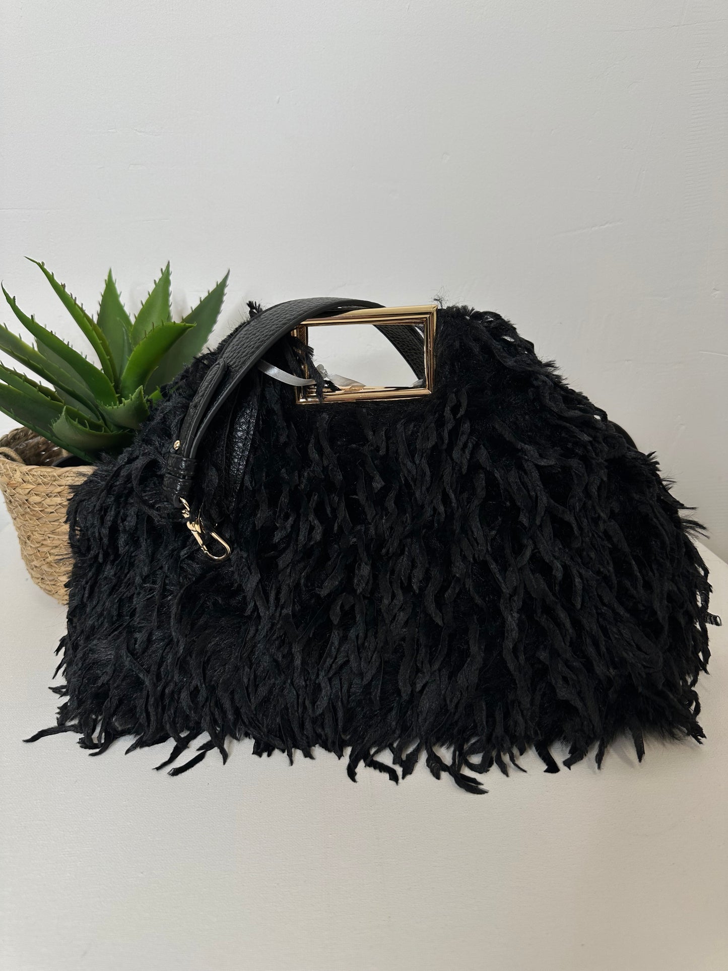 Borsa Shaggy Nera