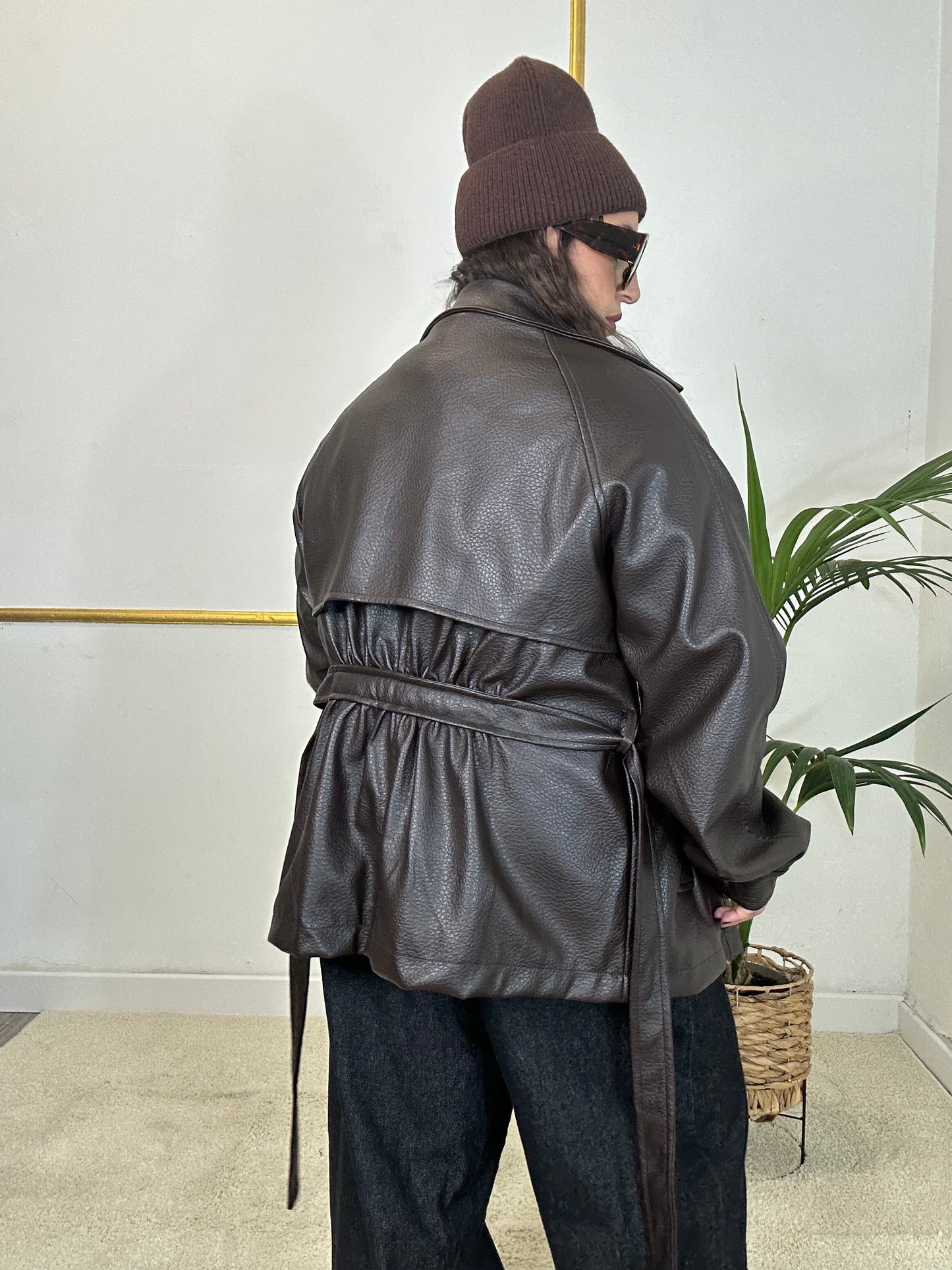 Giacca Ecopelle Marrone