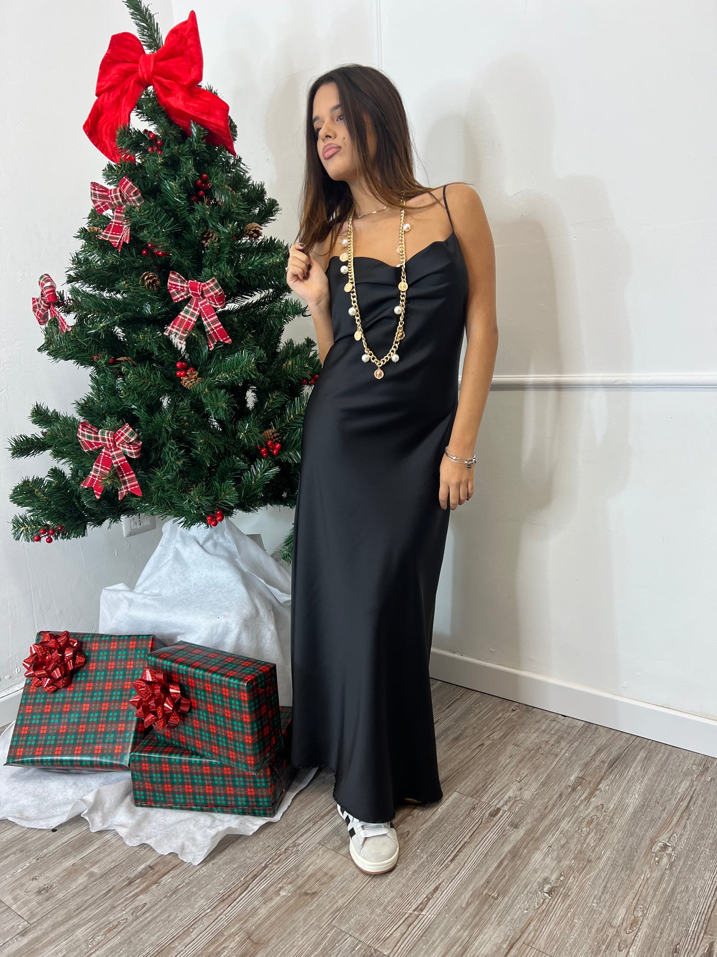 Abito in satin Nadine