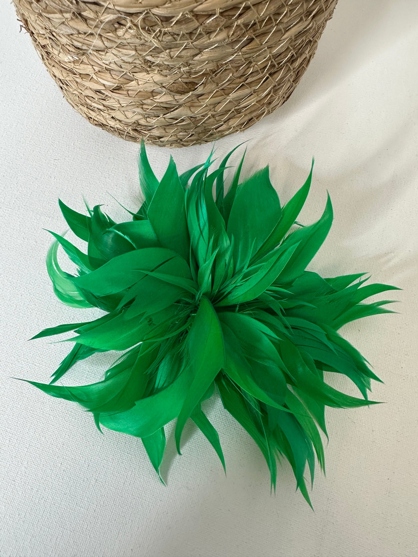 Spilla In Piuma Verde