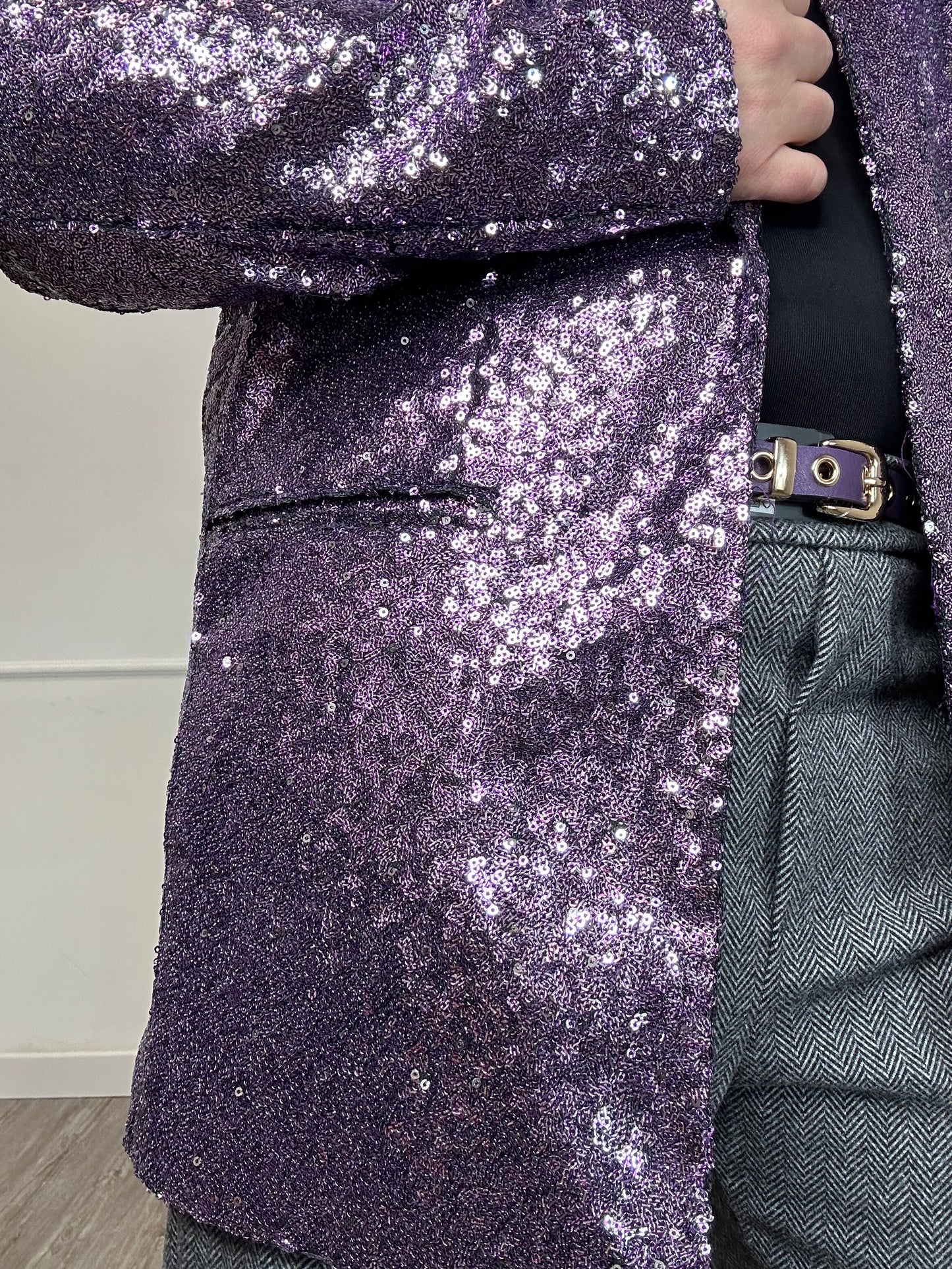 Giacca paillettes viola