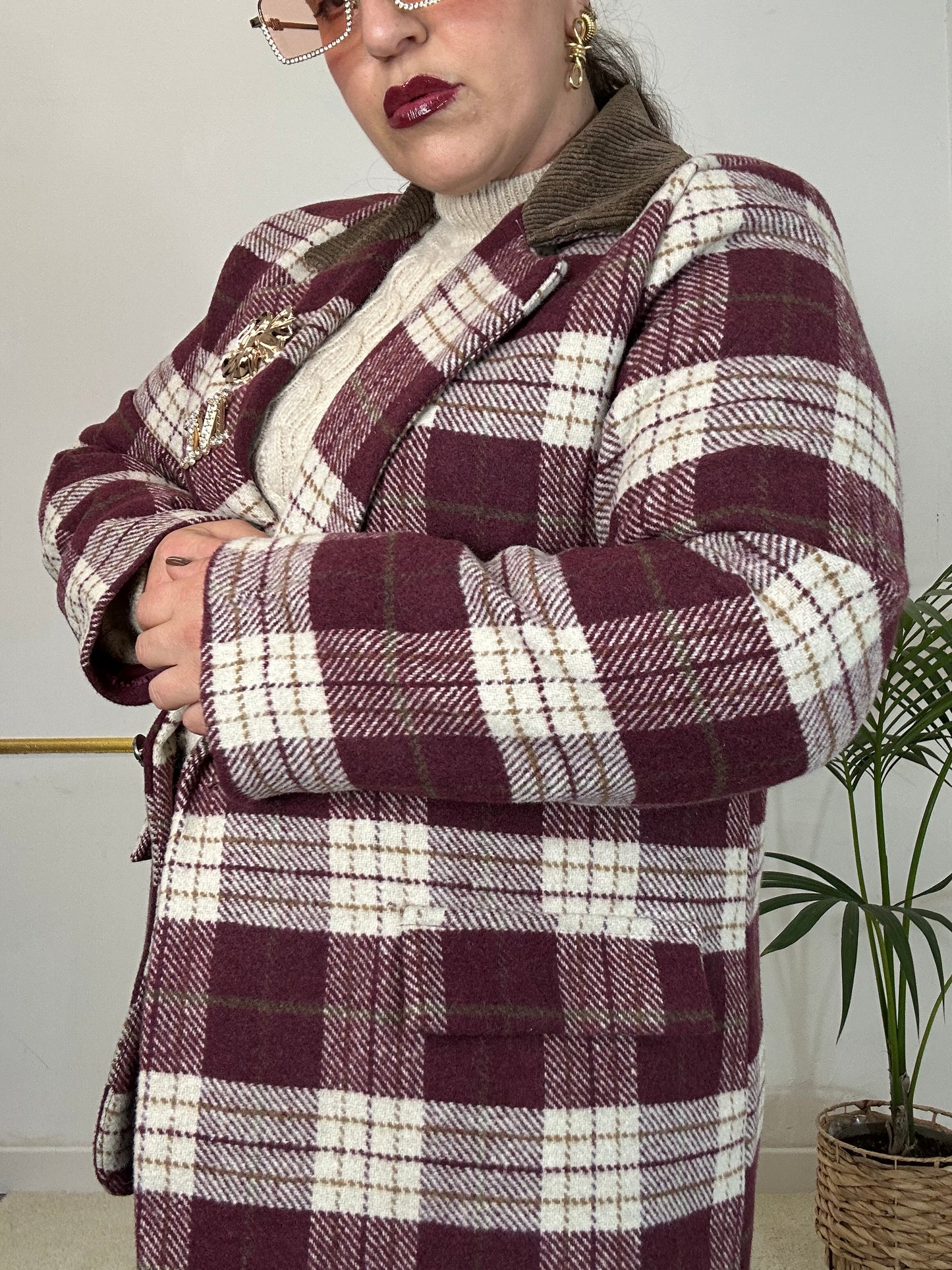 GIACCA QUADRI BORDEAUX