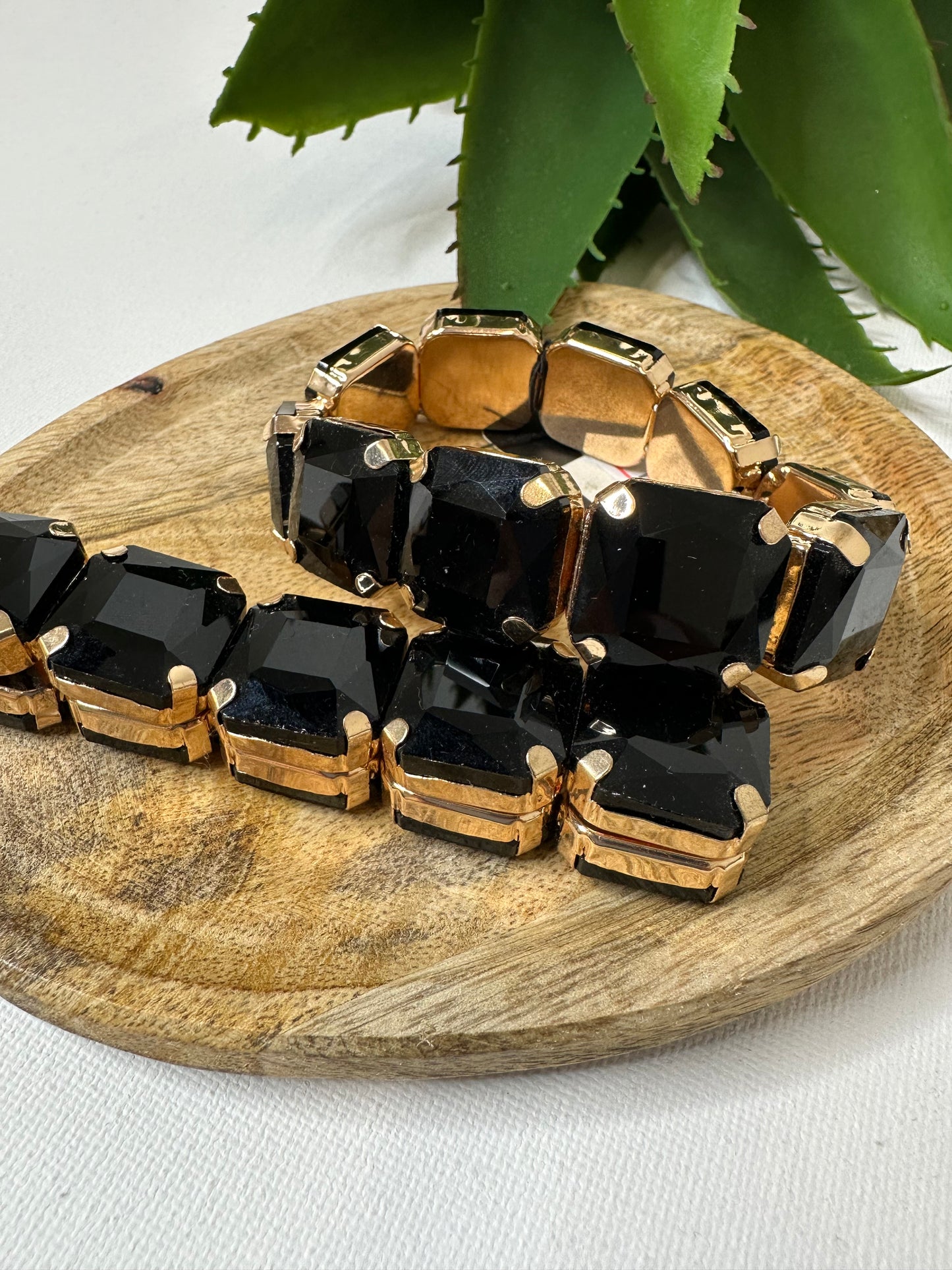 Bracciale strass nero