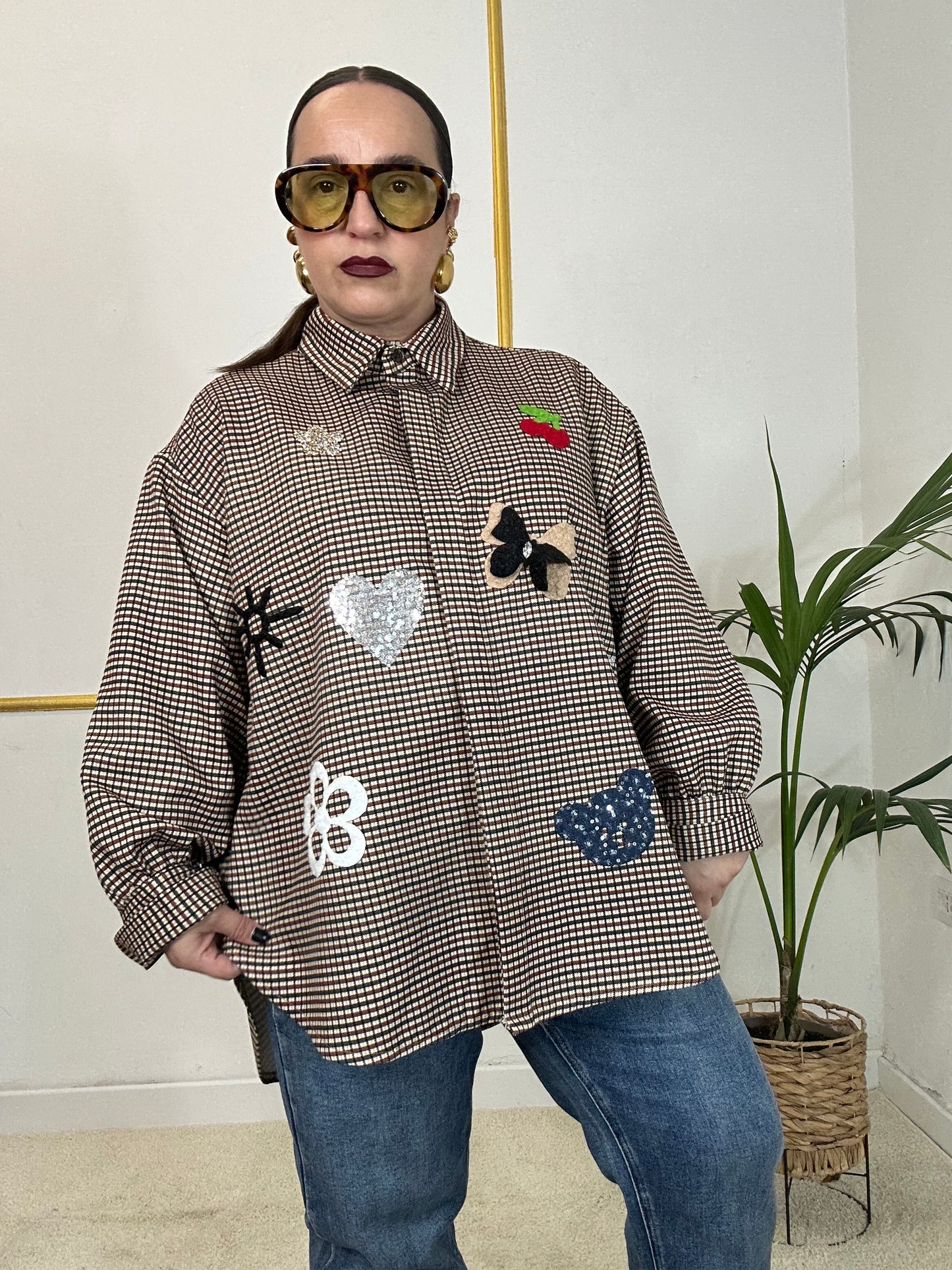 CAMICIA QUADRETTI CON PATCH