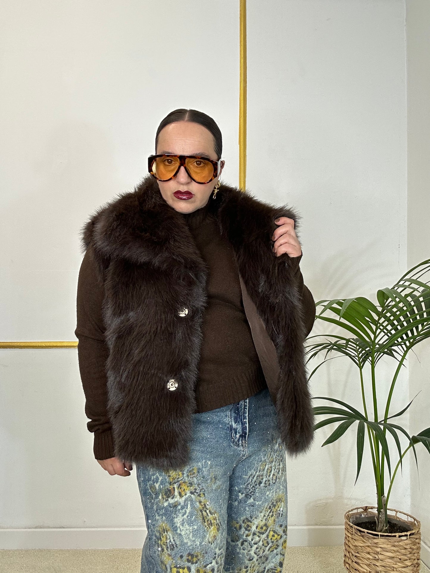 SMANICATO IN ECOPELICCIA CAFFÈ