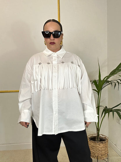 CAMICIA BIANCA CON FRANGE