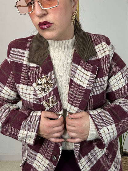 GIACCA QUADRI BORDEAUX