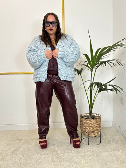 PANTALONE ECOPELLE BORGOGNA