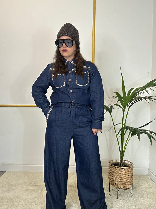 COMPLETO DI JEANS CON STRASS
