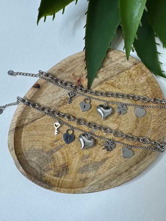 Bracciale cuore argento