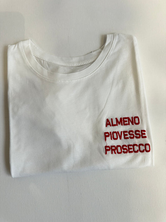 T-shirt “almeno piovesse prosecco”