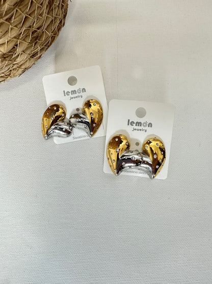 Cuore bicolore strass