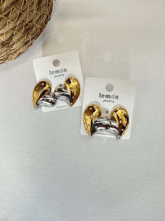 Cuore bicolore strass