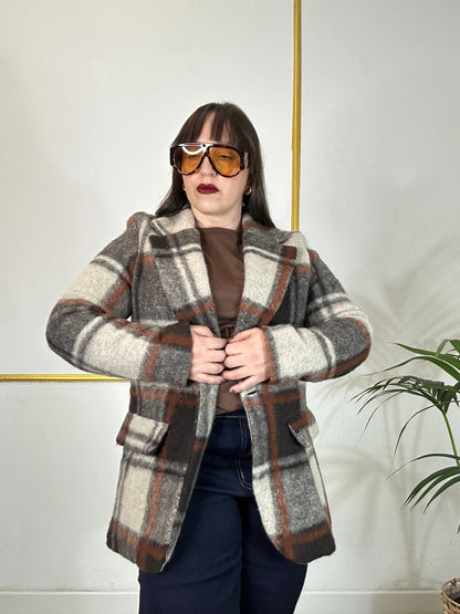 GIACCA QUADRI MARRONE