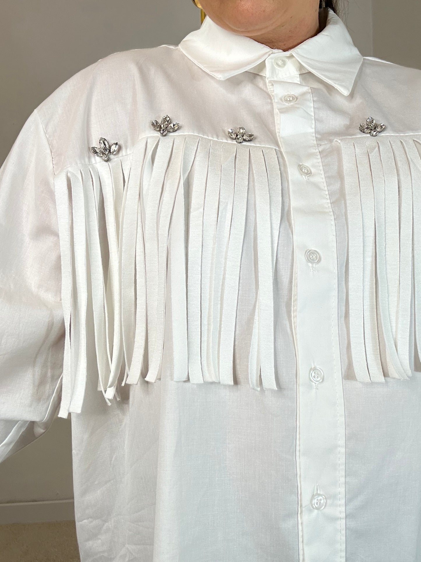 CAMICIA BIANCA CON FRANGE