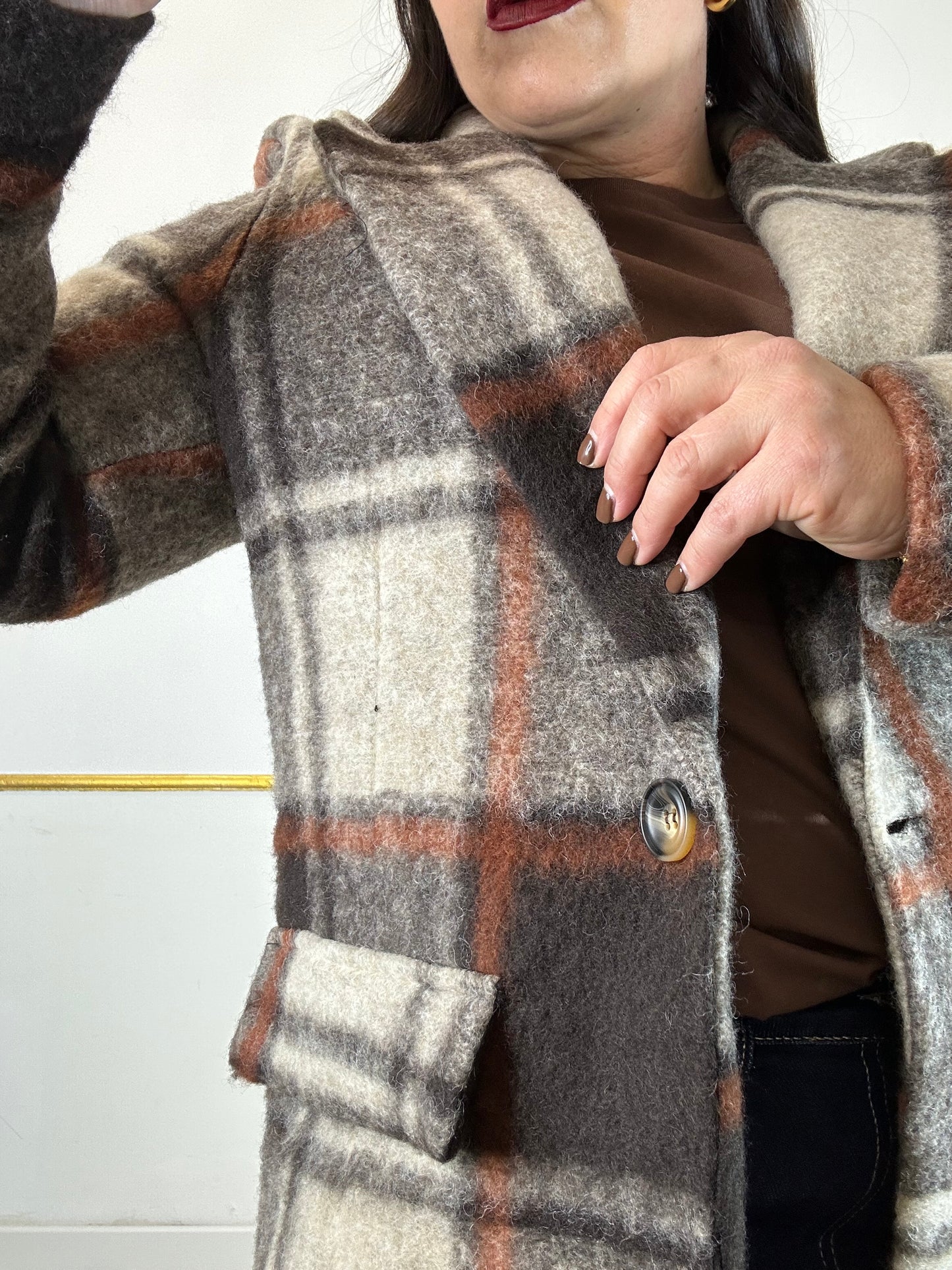 GIACCA QUADRI MARRONE