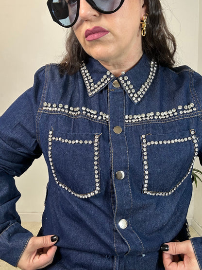 COMPLETO DI JEANS CON STRASS