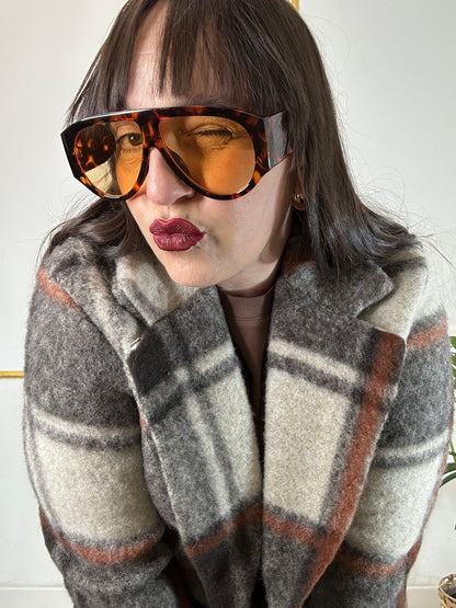 GIACCA QUADRI MARRONE