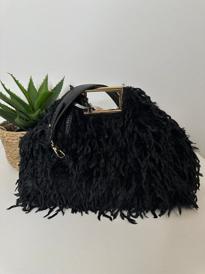 Borsa Shaggy Nera