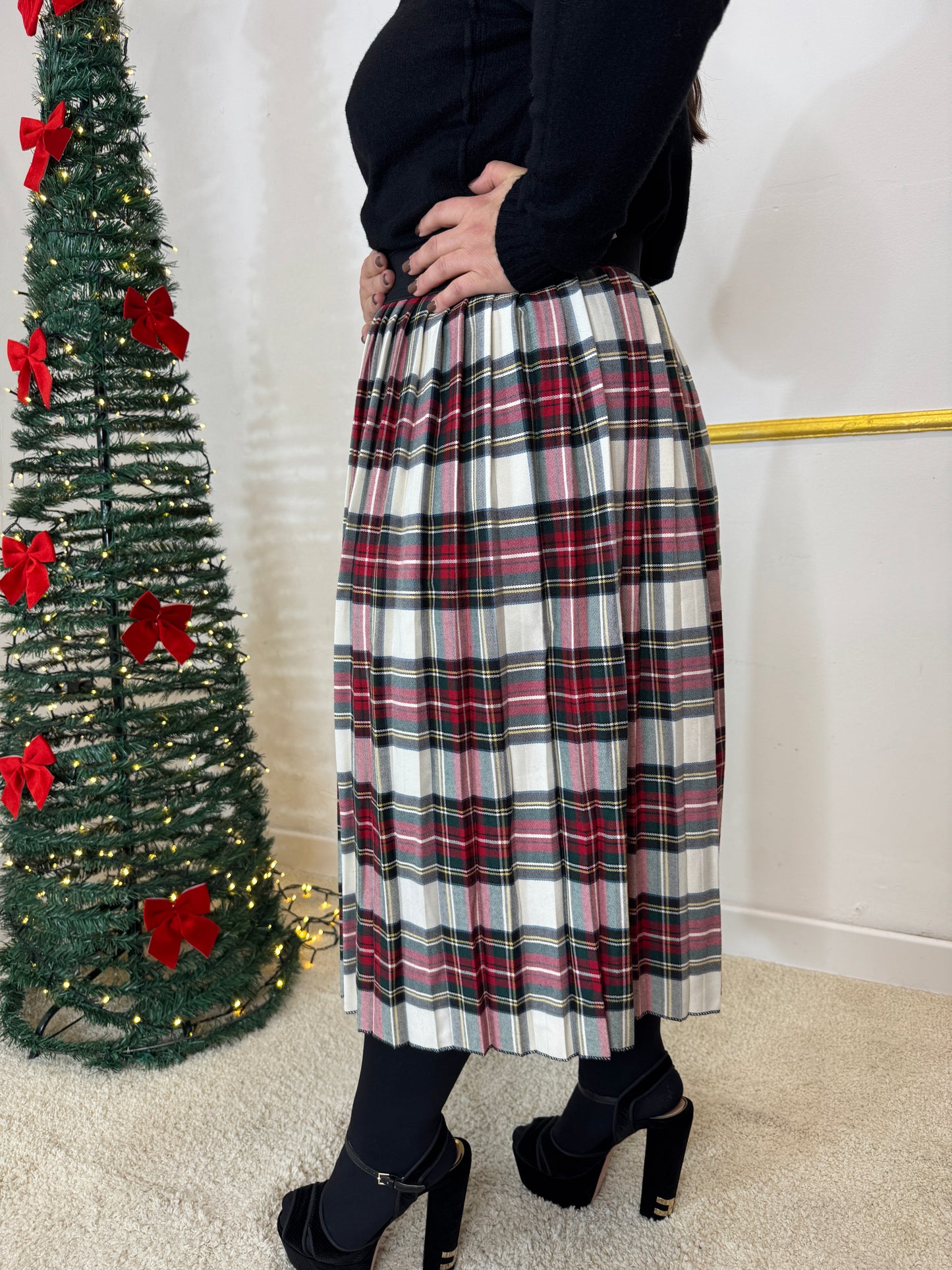 GONNA TARTAN PLISSETATA