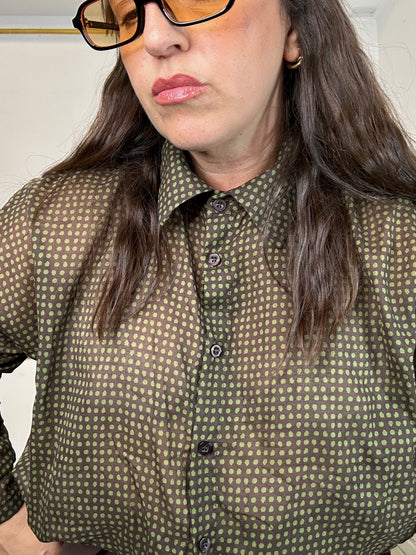 CAMICIA POIS VERDE OLIVA