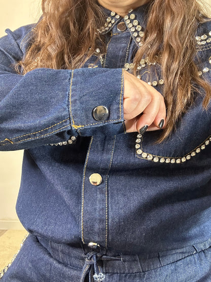 COMPLETO DI JEANS CON STRASS