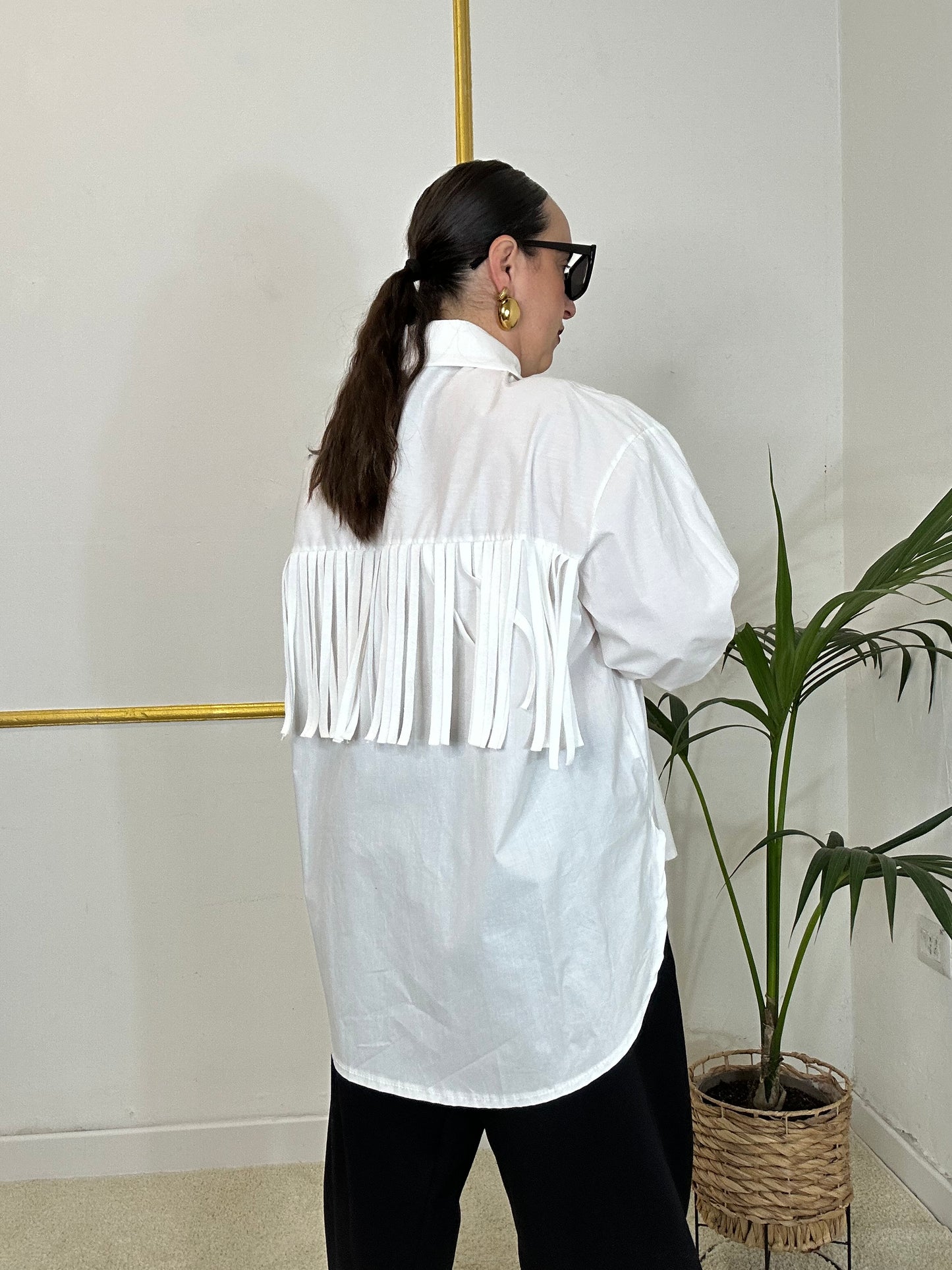 CAMICIA BIANCA CON FRANGE
