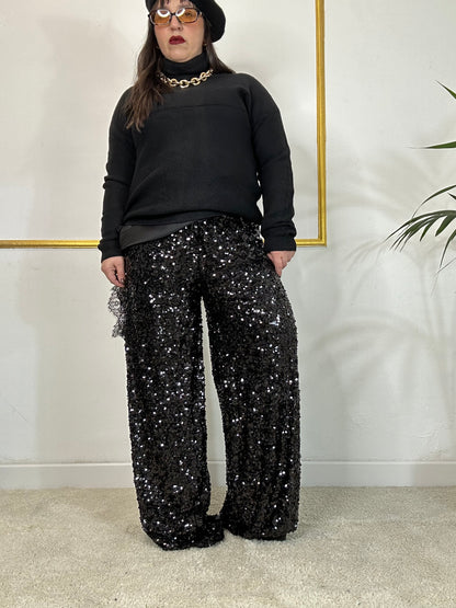 PANTALONE DI PAILLETTES NERO