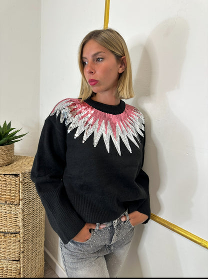 MAGLIA NERA CON PAILLETTES