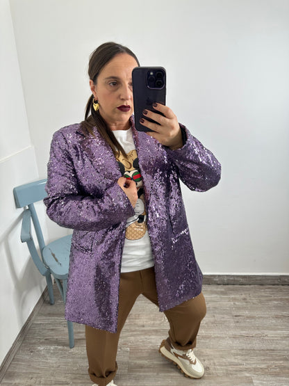 Giacca paillettes viola