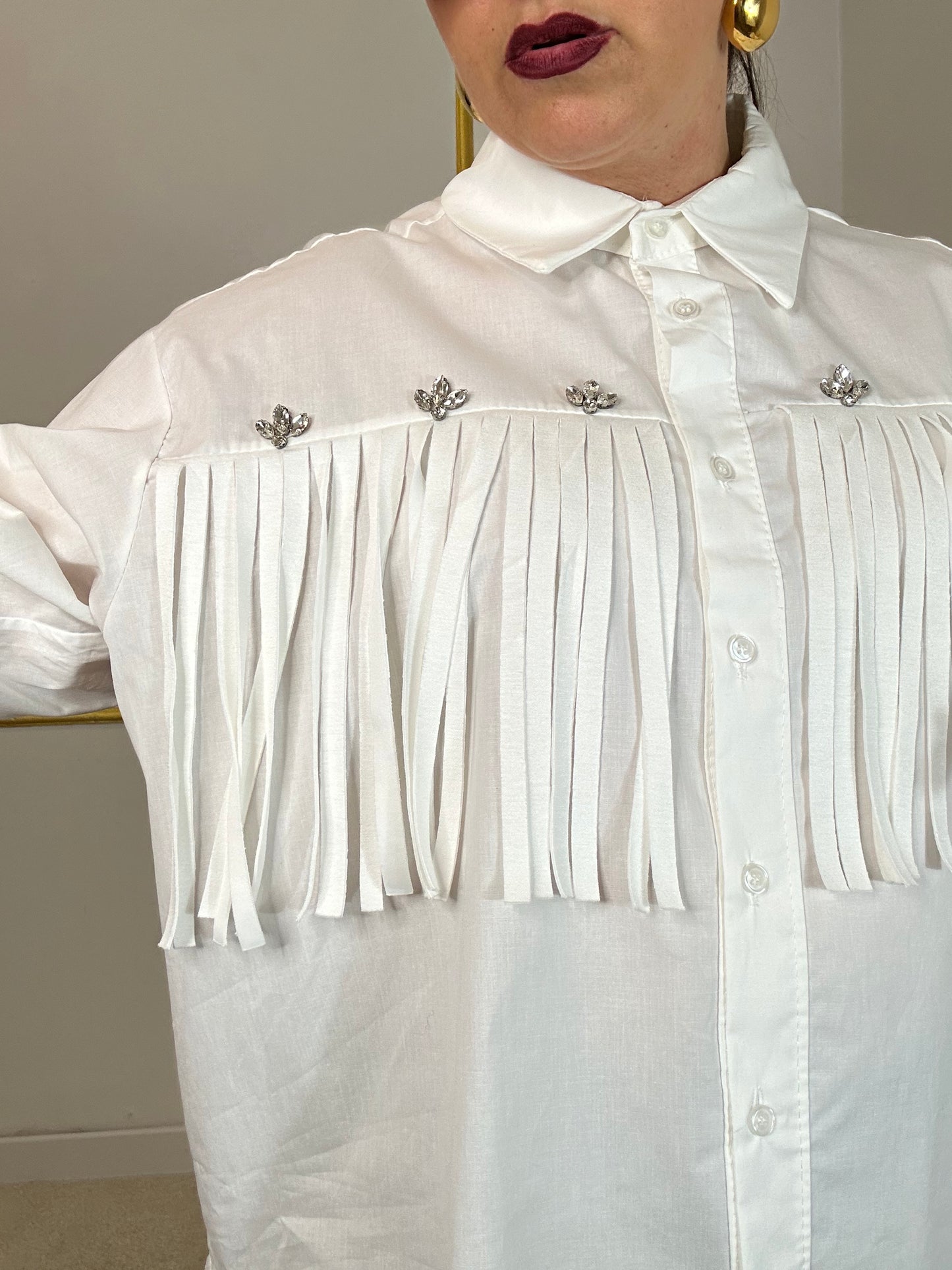 CAMICIA BIANCA CON FRANGE