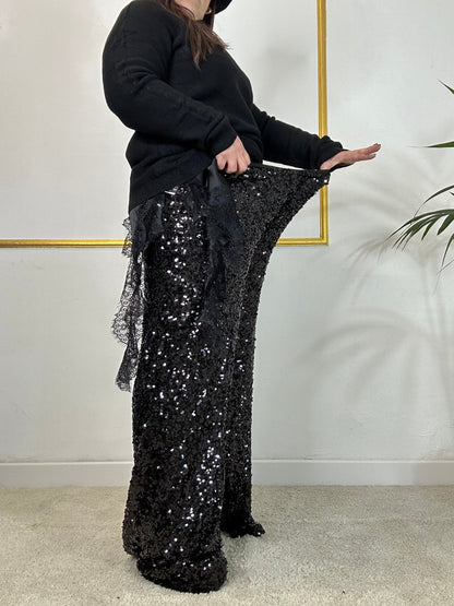 PANTALONE DI PAILLETTES NERO