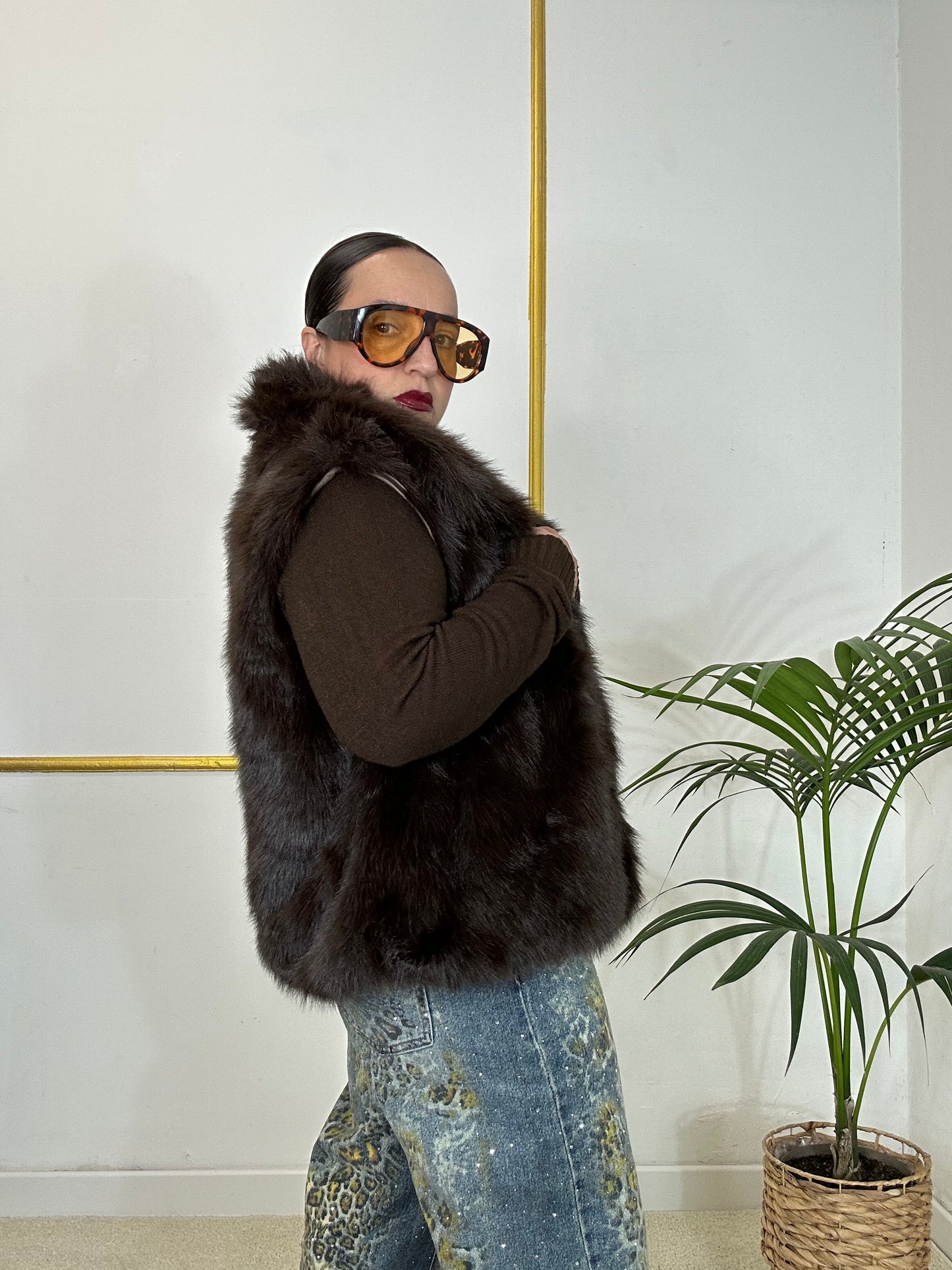 SMANICATO IN ECOPELICCIA CAFFÈ