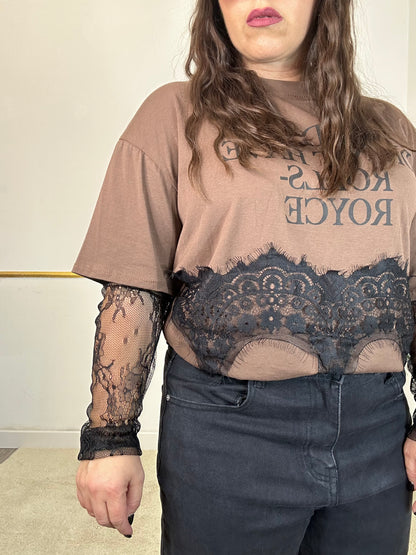 MAGLIA CON MANICA IN PIZZO