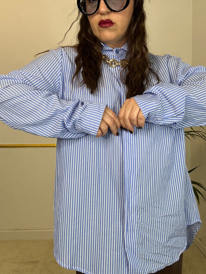 CAMICIA AZZURRA CON RIGHE
