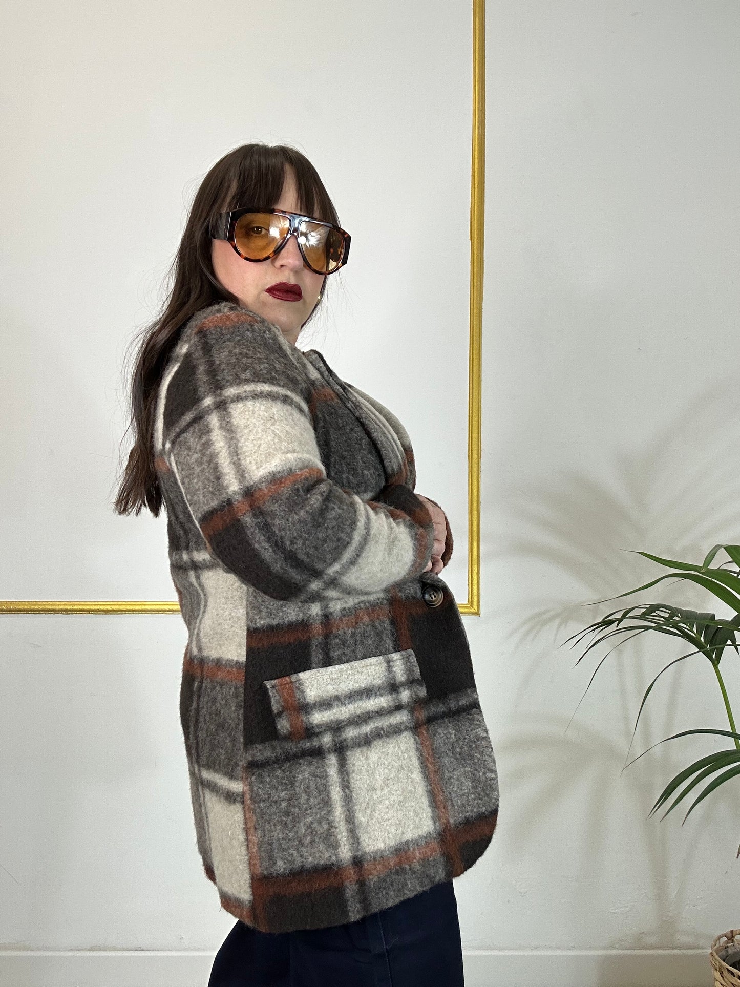 GIACCA QUADRI MARRONE