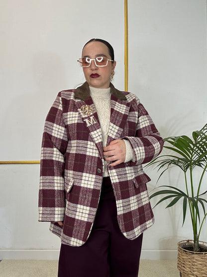 GIACCA QUADRI BORDEAUX