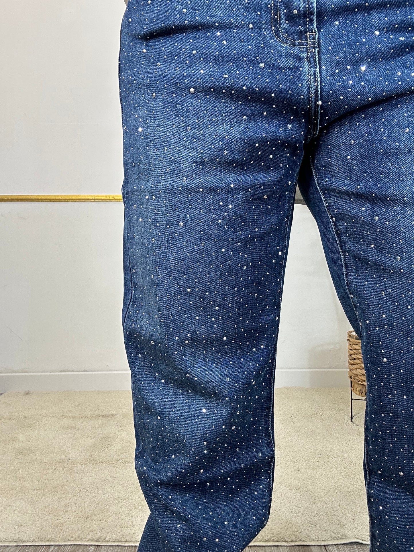 JEANS  BLU CON STRASS LINEA CURVY