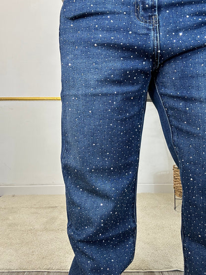 JEANS  BLU CON STRASS LINEA CURVY