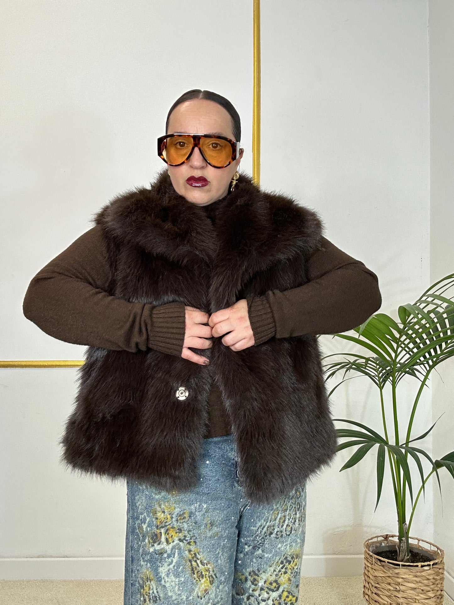 SMANICATO IN ECOPELICCIA CAFFÈ