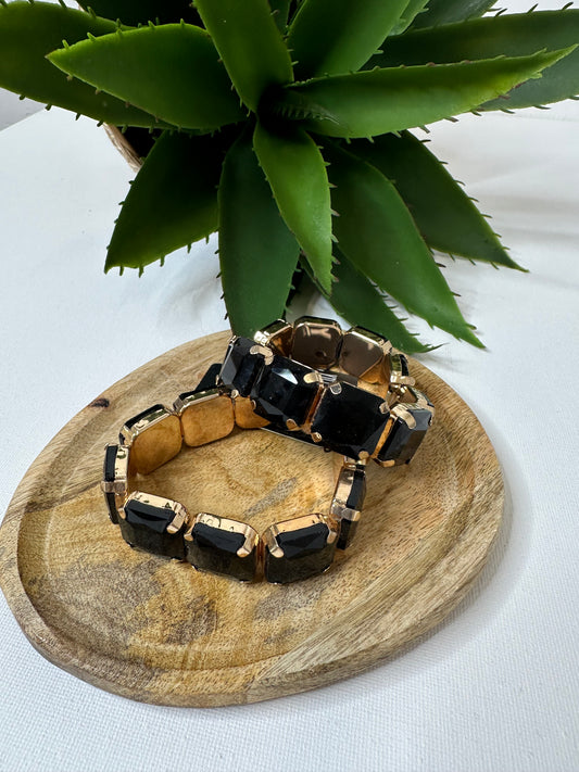Bracciale strass nero