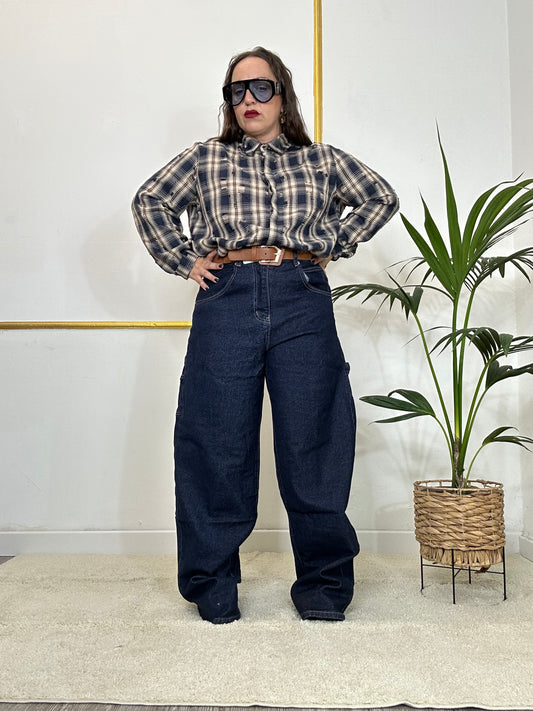 JEANS BAGGY BLÙ SCURO