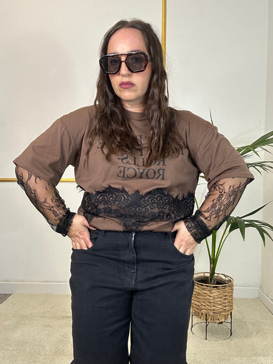 MAGLIA CON MANICA IN PIZZO