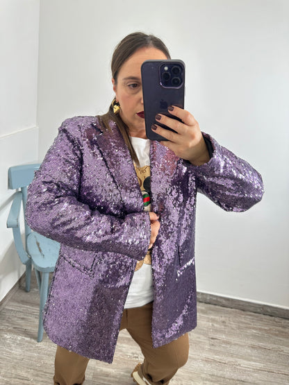 Giacca paillettes viola
