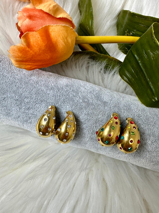 Orecchini a goccia strass