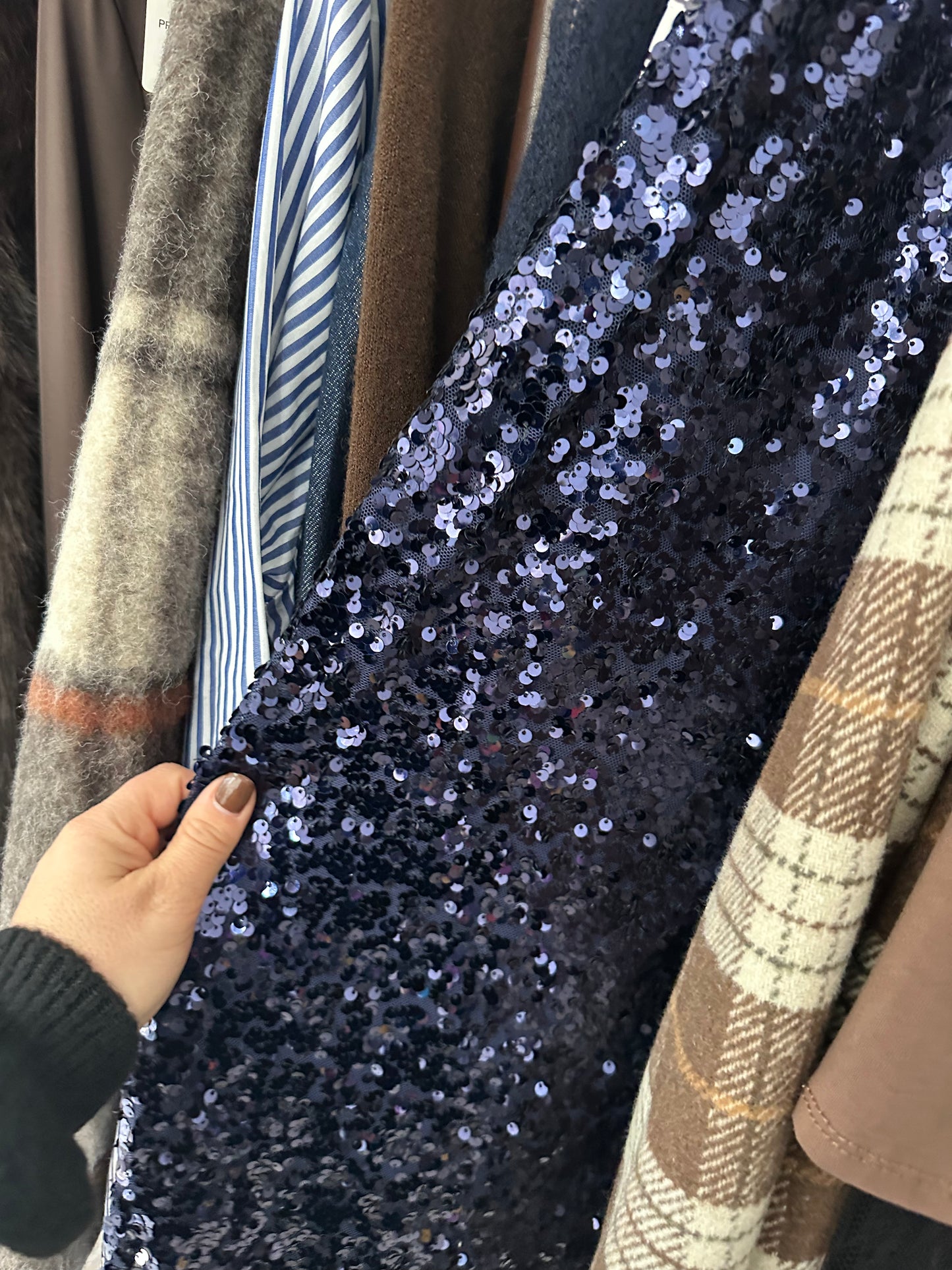 PANTALONE DI PAILLETTES BLU