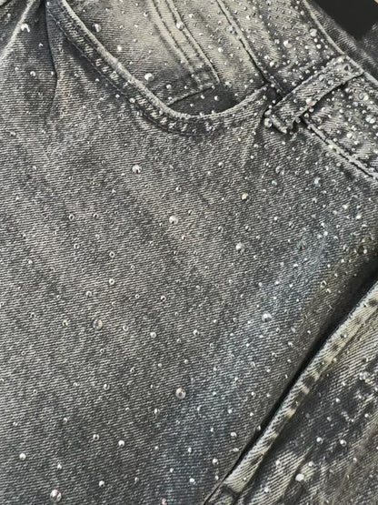 JEANS GRIGIO CON STRASS